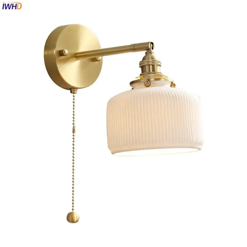 Modern honeycomb brass ceramic led wall sconce bedroom light