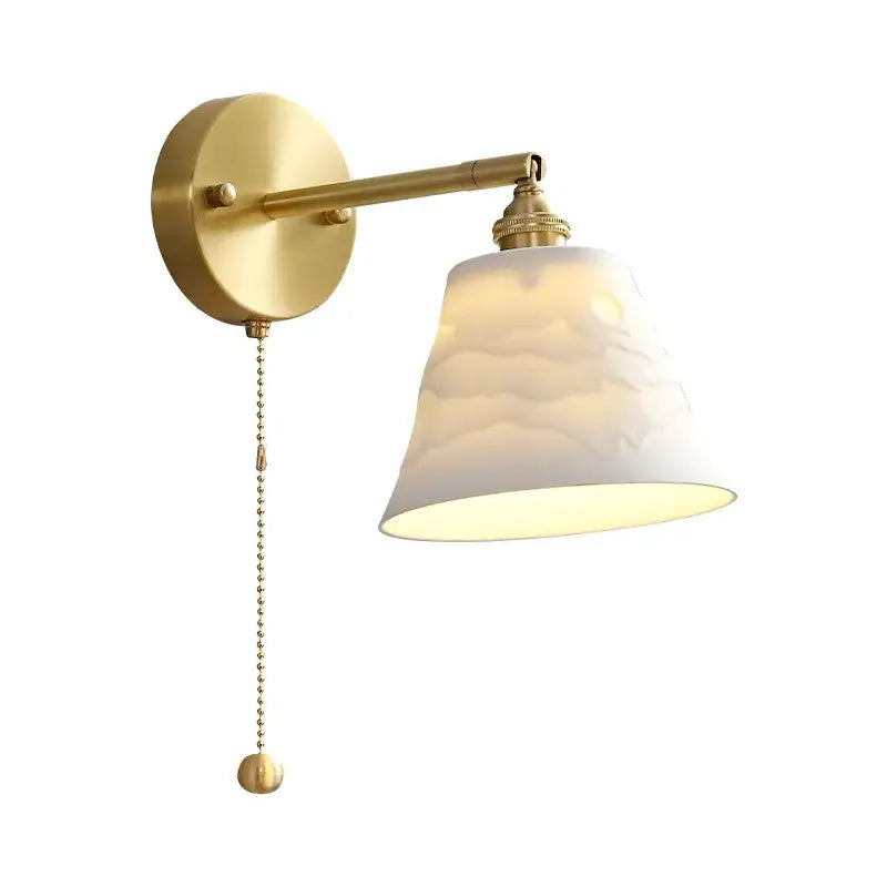 Modern honeycomb brass ceramic led wall sconce bedroom light