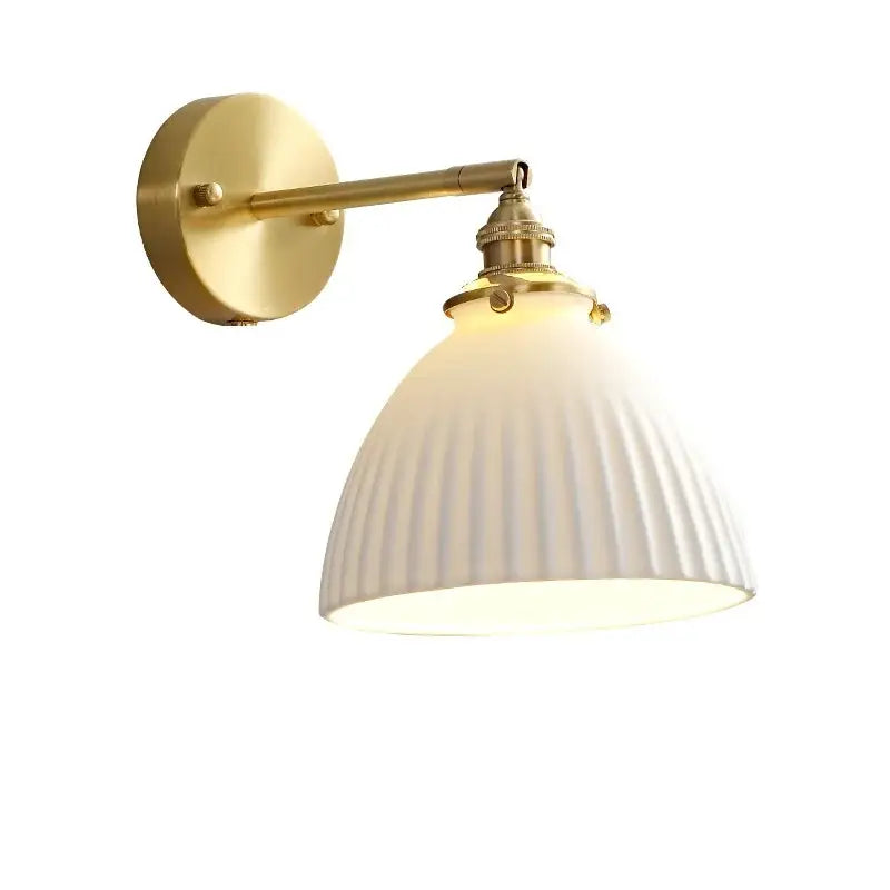 Modern honeycomb brass ceramic led wall sconce bedroom light