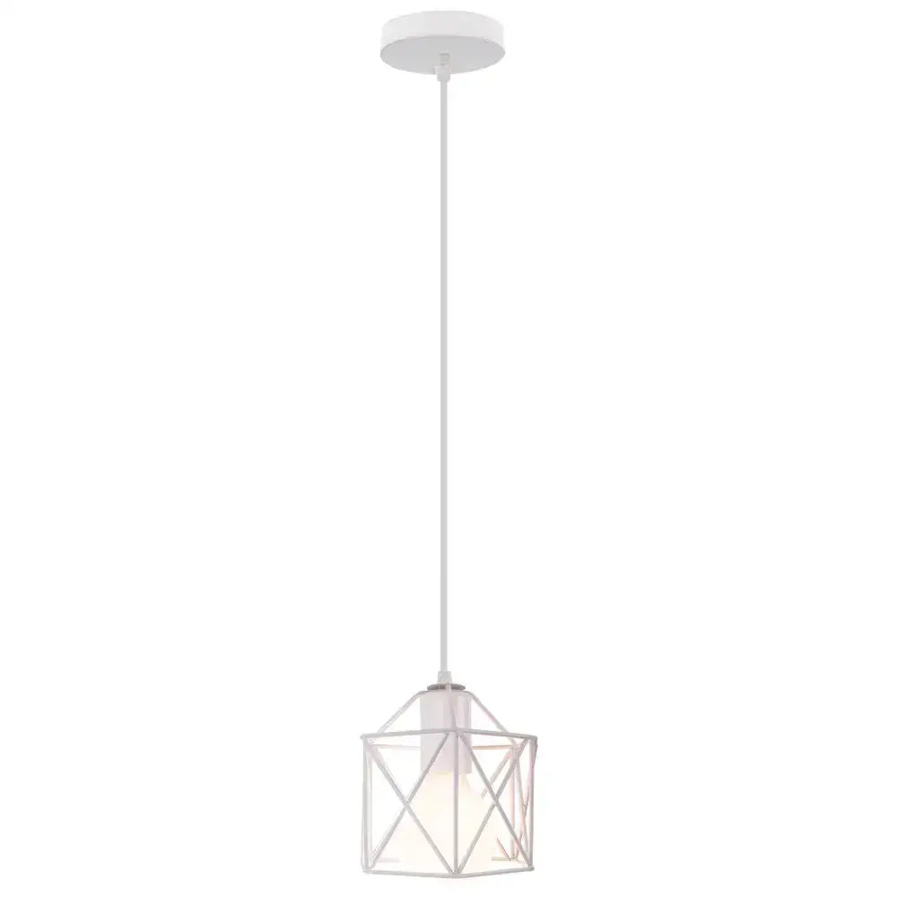 Modern industrial black cage pendant light dining room