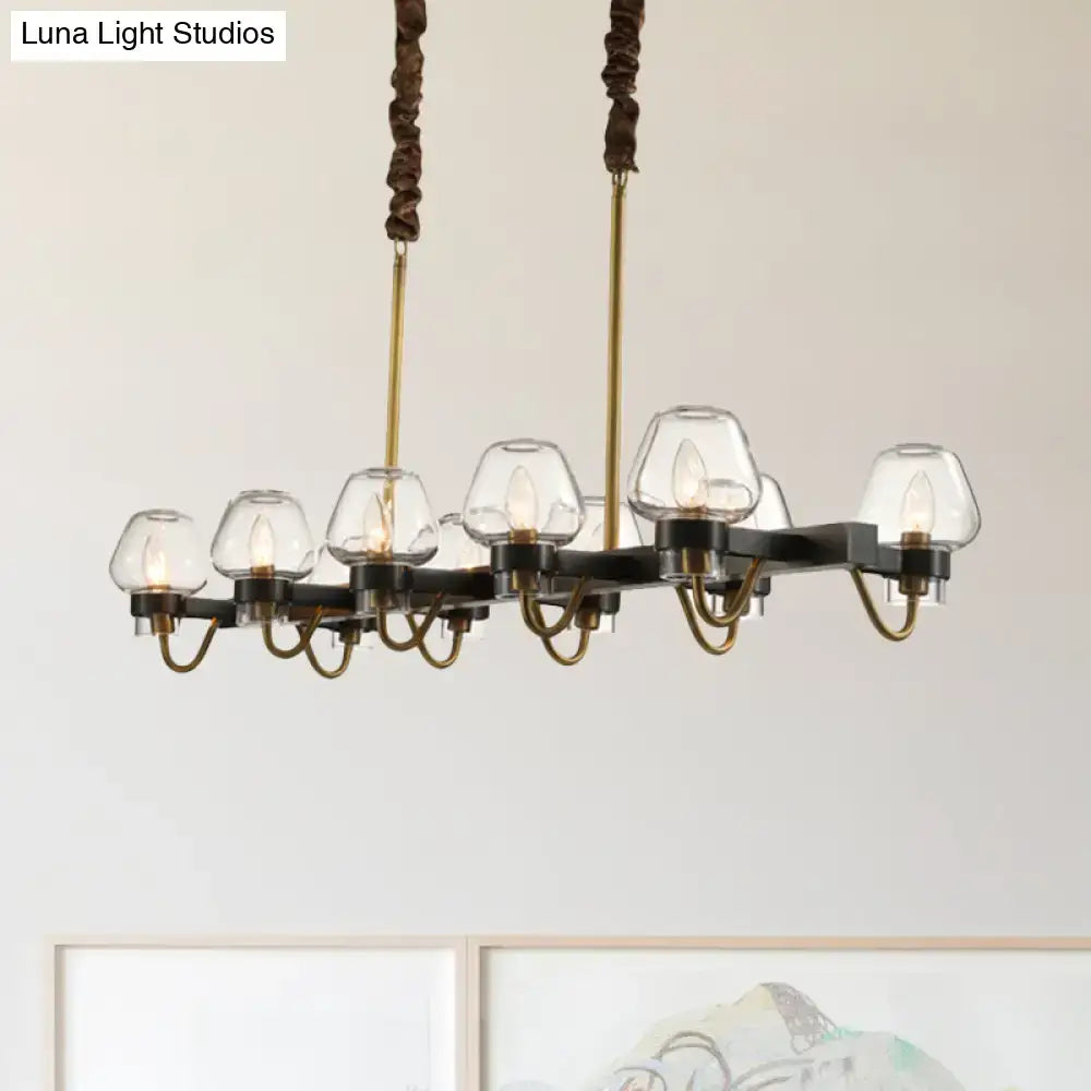 Modern industrial black & gold island chandelier kitchen led light