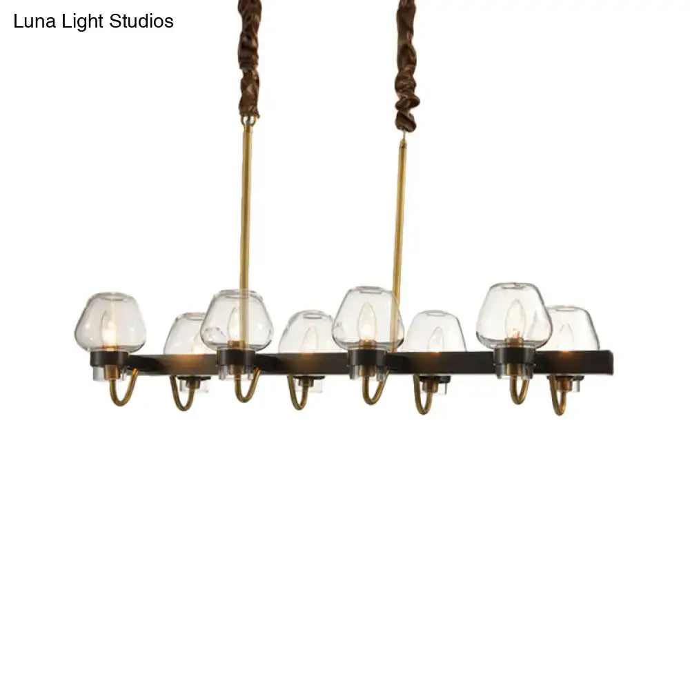Modern industrial black & gold island chandelier kitchen led light