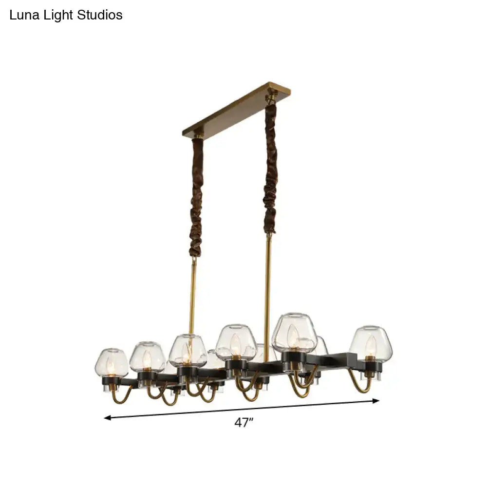 Modern industrial black & gold island chandelier kitchen led light