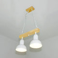 Modern industrial white island light – dining table wood pendant