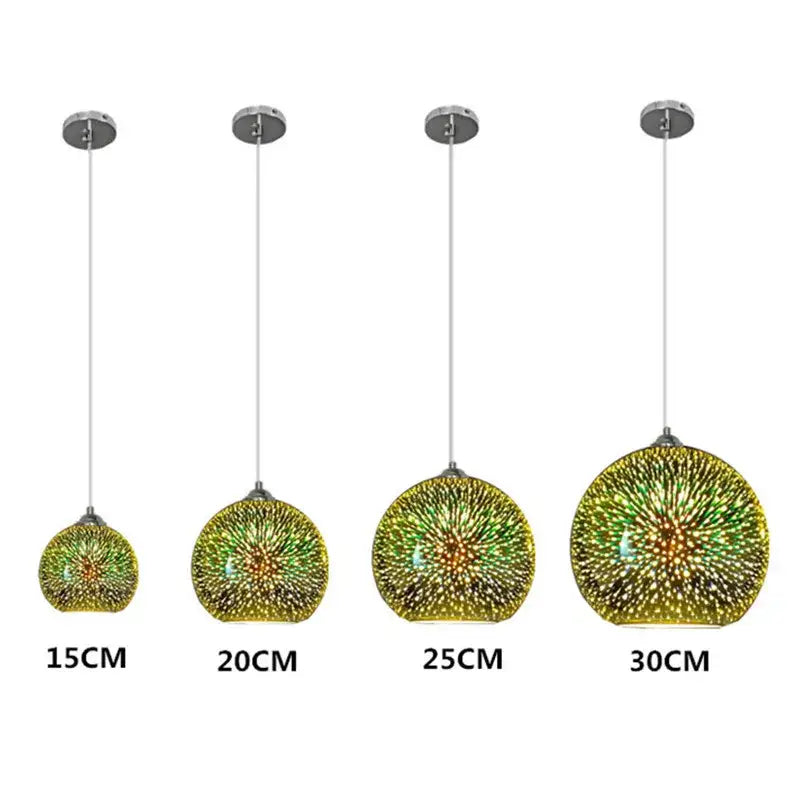 Modern iridescent colorful 3d glass pendant lights dining room