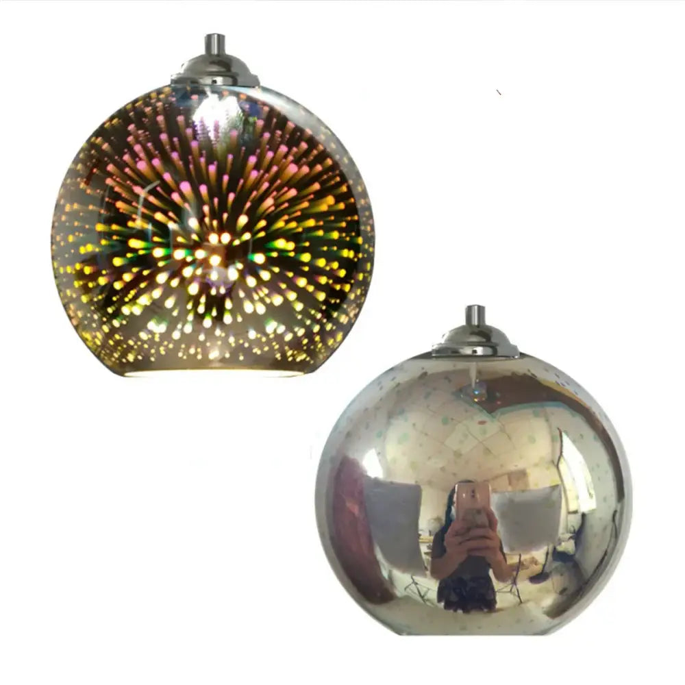 Modern iridescent colorful 3d glass pendant lights dining room