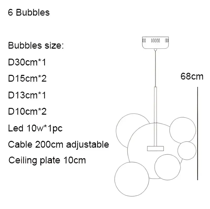 Modern iridescent colorful glass ball pendant light dining room