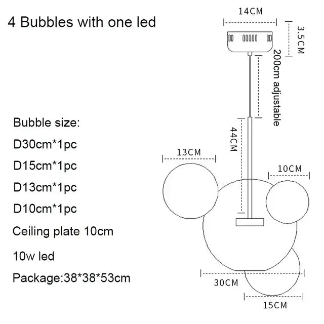 Modern iridescent colorful glass ball pendant light dining room