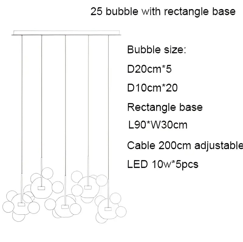 Modern iridescent colorful glass ball pendant light dining room