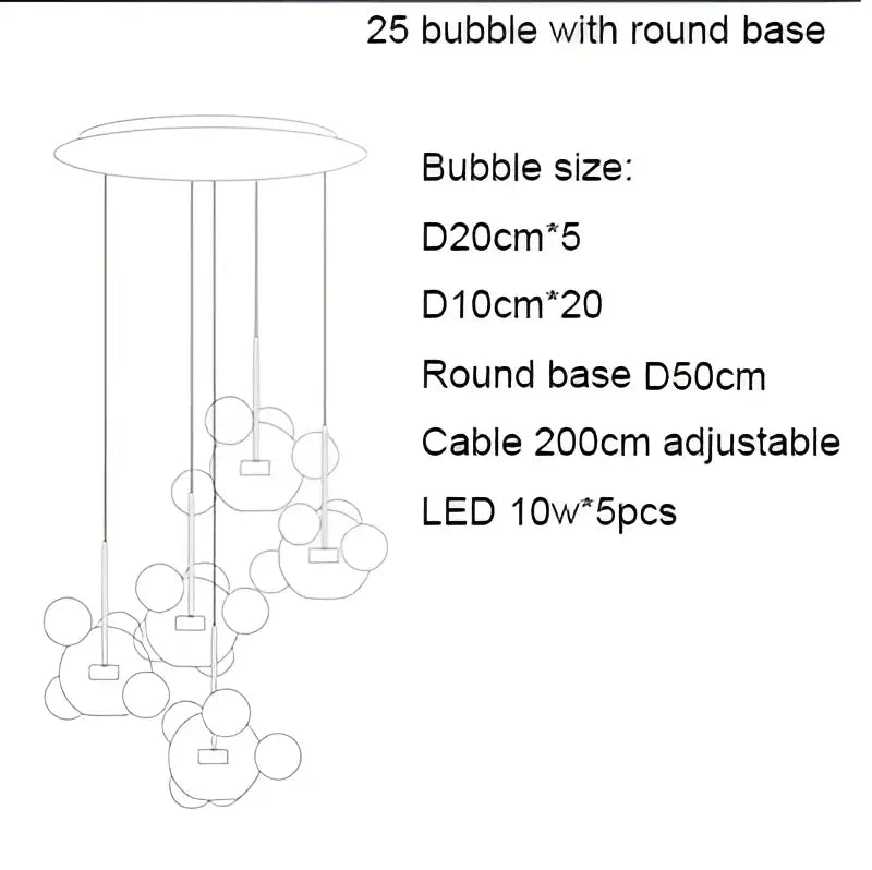 Modern iridescent colorful glass ball pendant light dining room