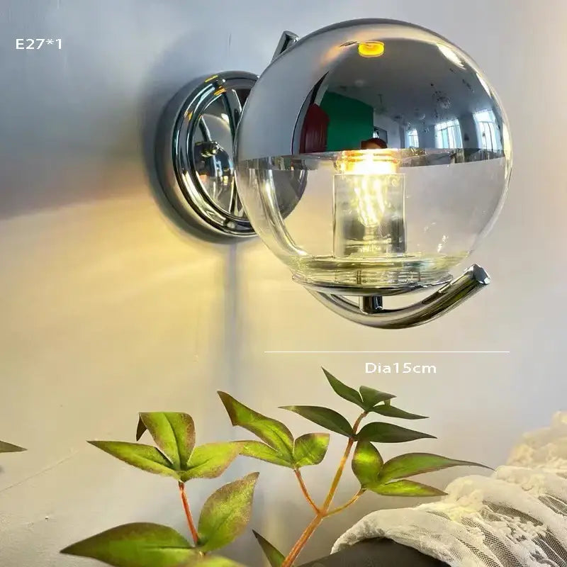 Modern iridescent colorful glass ball pendant light dining room