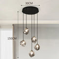 Modern irregular glass led pendant staircase chandelier dining room