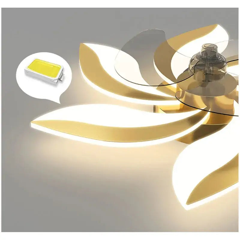 Modern leaf black & white ceiling fan with remote control bedroom