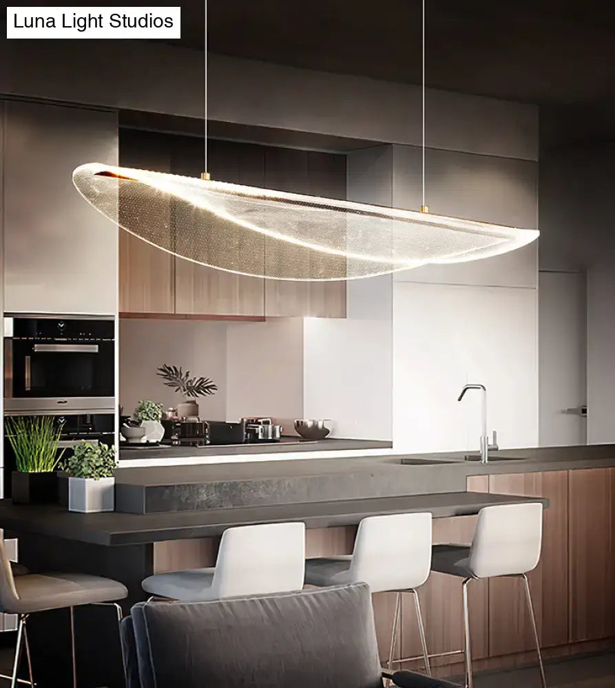 Modern leaf shaped acrylic led pendant light for dining room