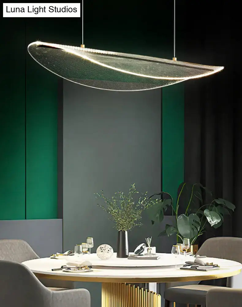 Modern leaf shaped acrylic led pendant light for dining room