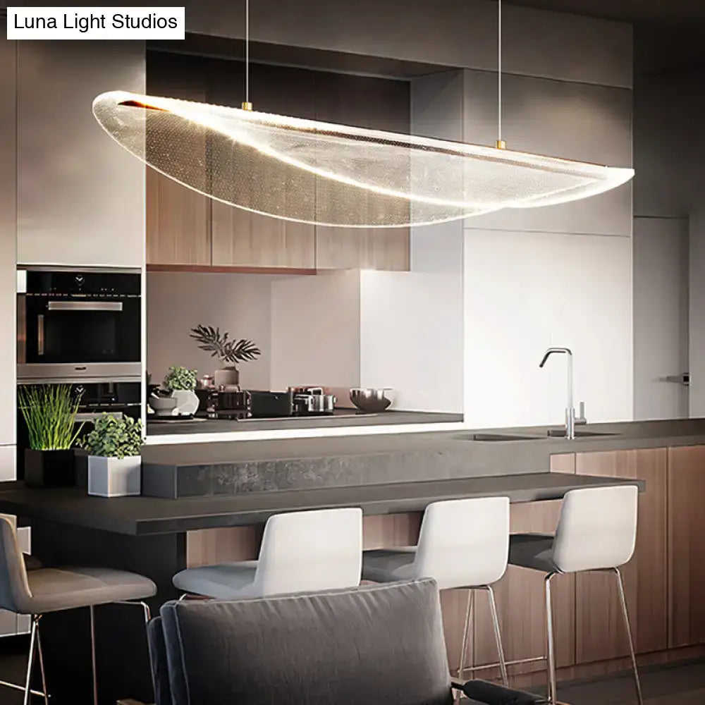 Modern leaf shaped acrylic led pendant light for dining room
