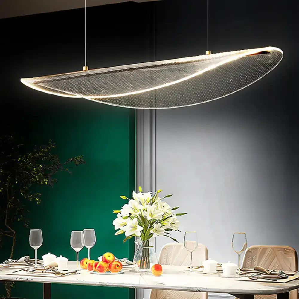 Modern leaf shaped acrylic led pendant light for dining room