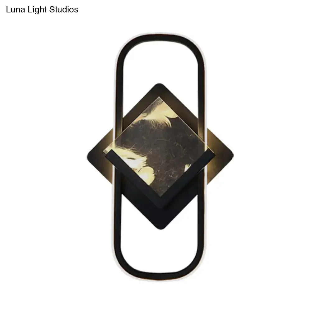 Modern led acrylic wall mount lamp black geometric bedroom sconce