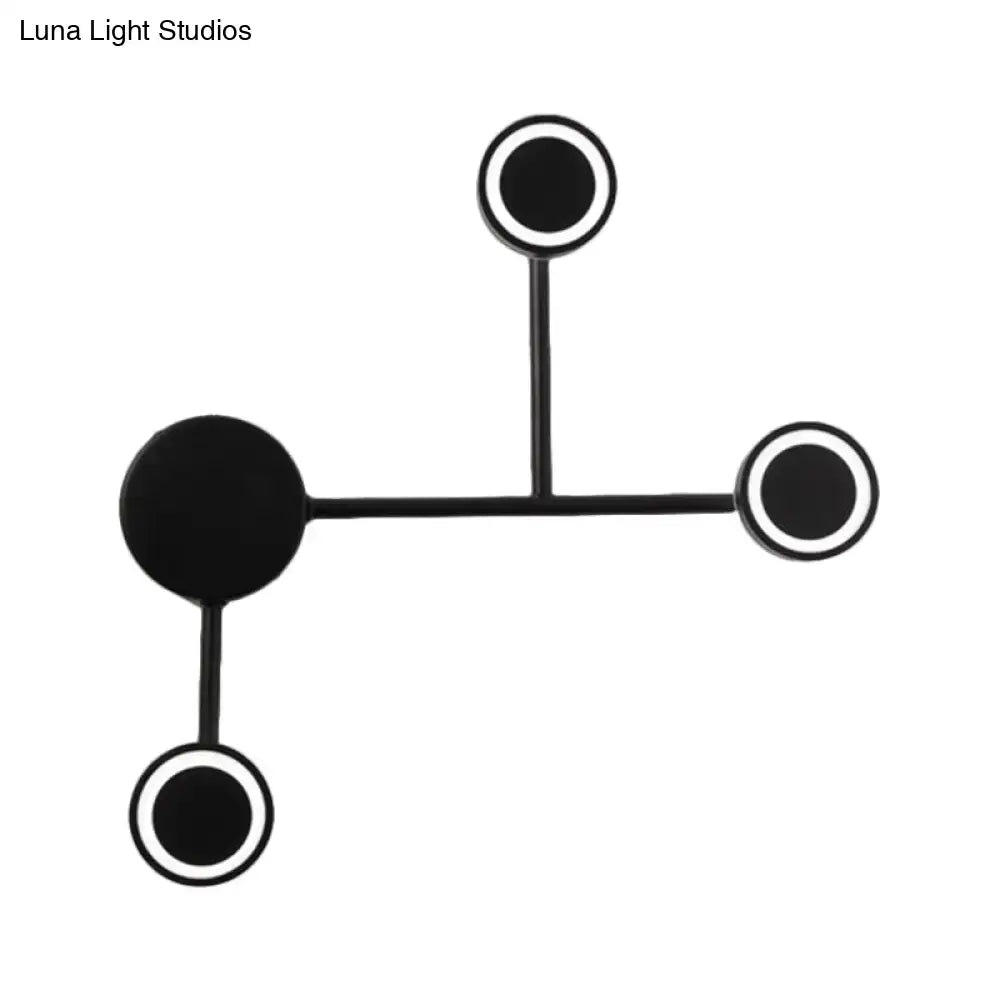 Modern led black wall sconce coat rack bedroom warm white hook