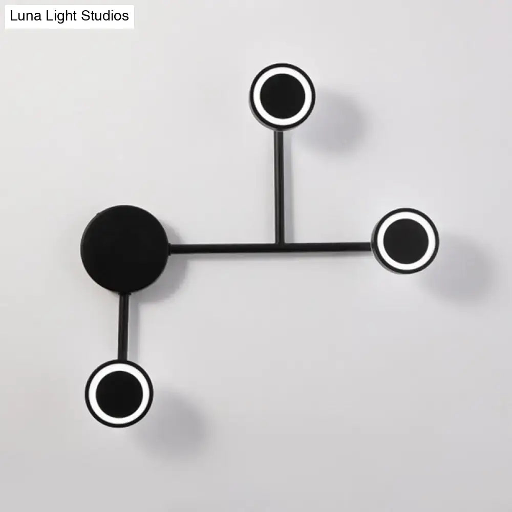 Modern led black wall sconce coat rack bedroom warm white hook