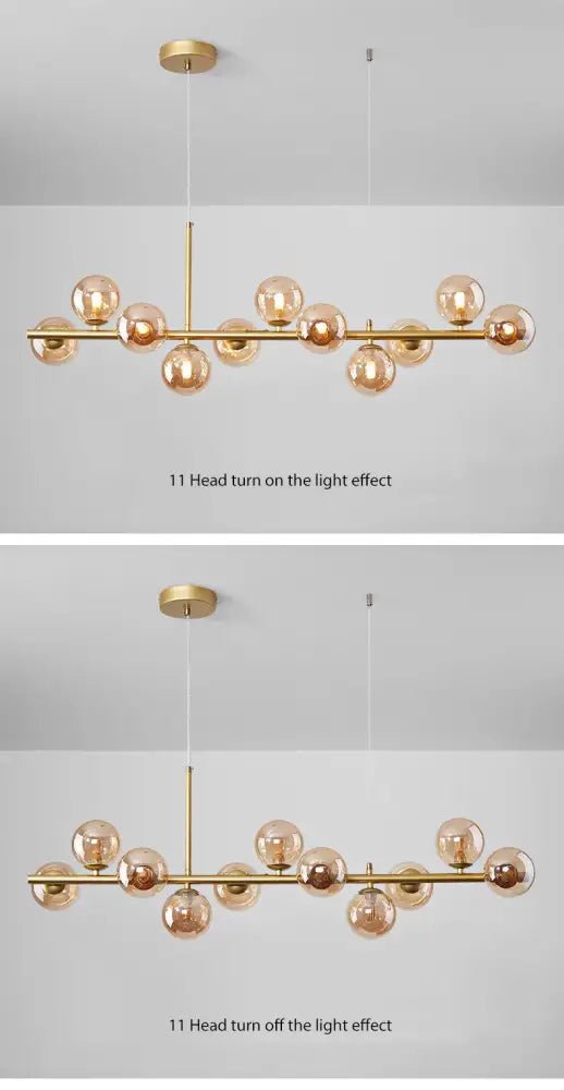 Modern LED Chandelier 9-Light Black