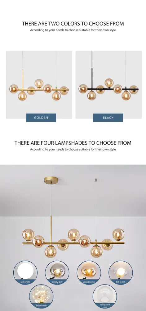 Modern LED Chandelier 9-Light Black