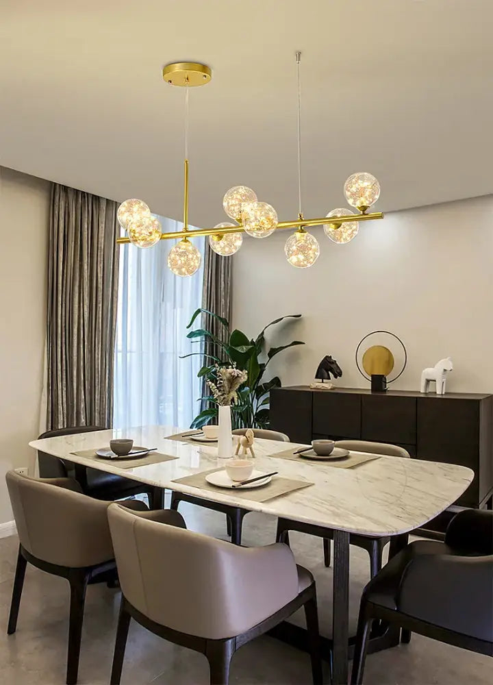 Modern LED Chandelier 9-Light Black