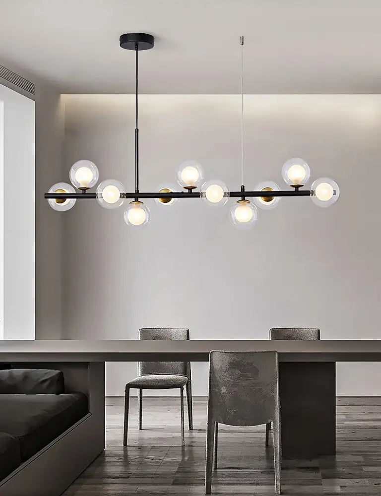Modern LED Chandelier 9-Light Black