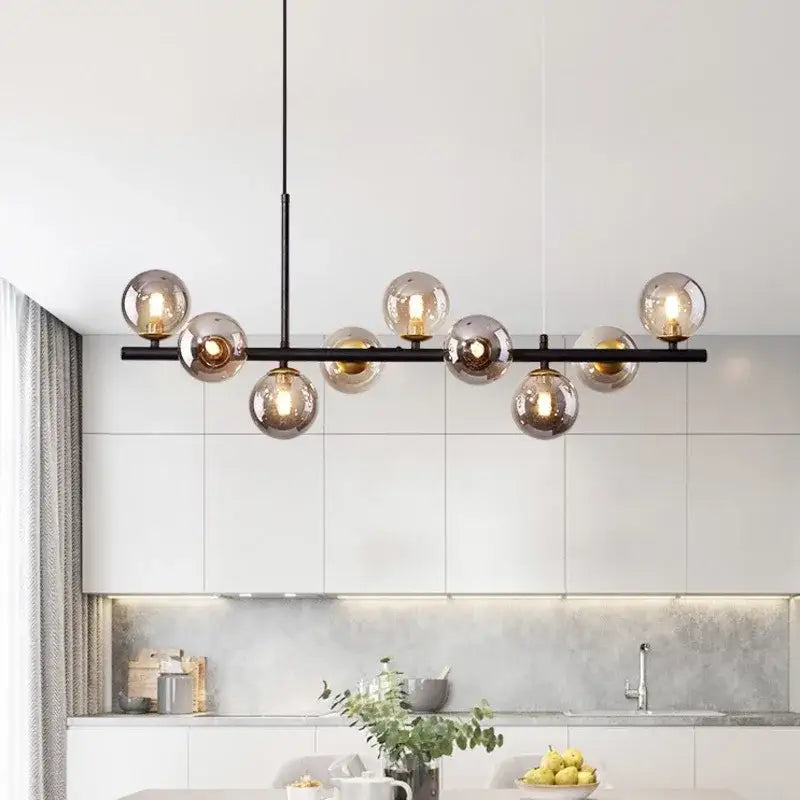 Modern LED Chandelier 9-Light Black