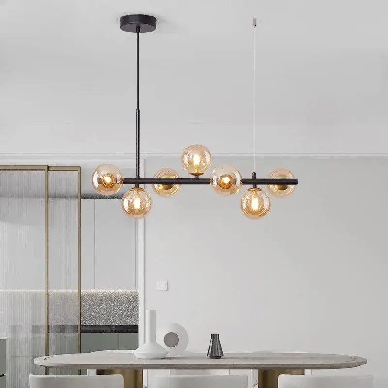 Modern LED Chandelier 9-Light Black