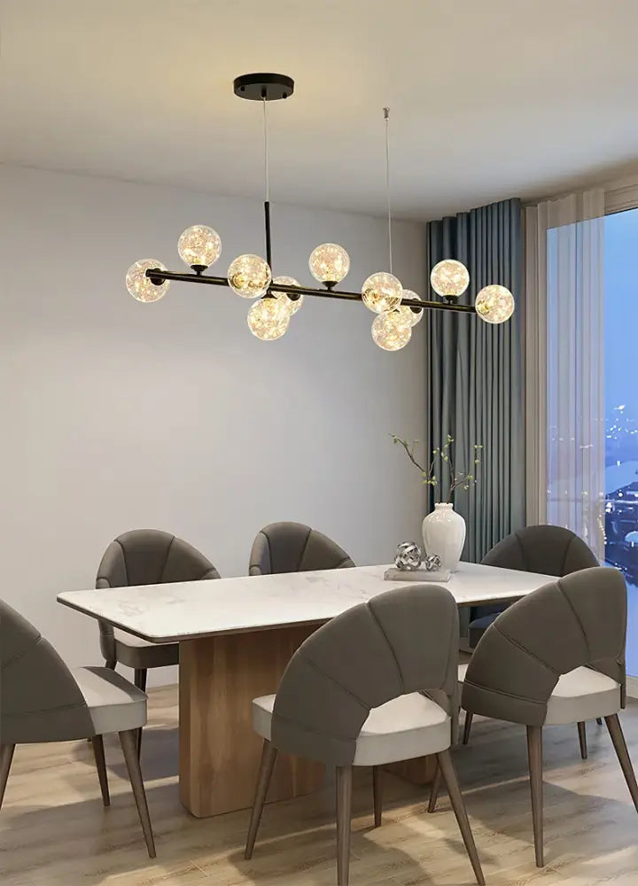 Modern LED Chandelier 9-Light Black