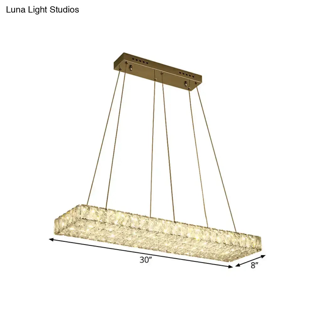 Modern led crystal island chandelier dining room pendant light