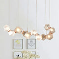 Modern led geometric white glass pendant – dining room light