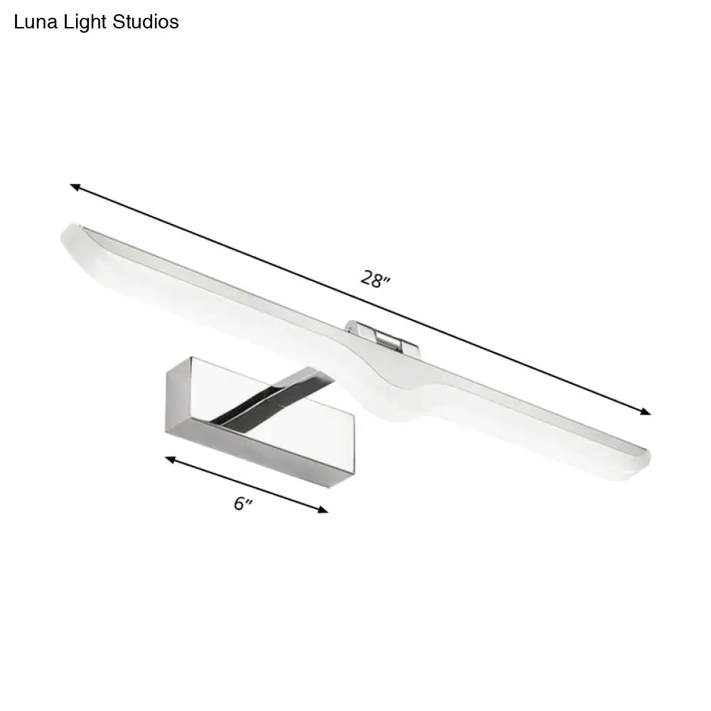 Modern linear acrylic nickel finish wall sconce – bathroom light