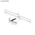 Modern linear acrylic bathroom light fixture with nickel finish, white diffuser, and chrome wall-mounted bracket