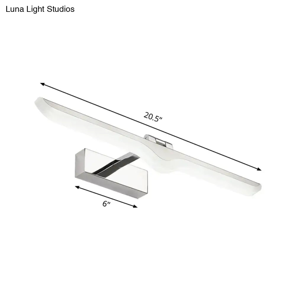 Modern linear acrylic nickel finish wall sconce – bathroom light