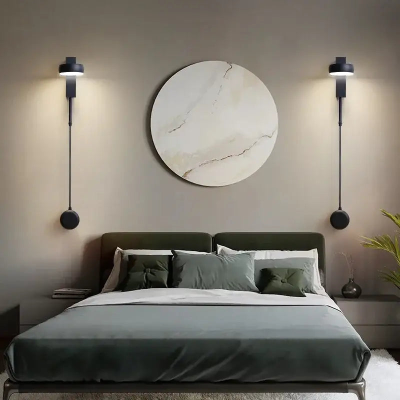 Modern marble black rotating led wall lamp bedroom sconce
