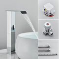 Modern matte black automatic sensor waterfall basin faucet bathroom sink tap
