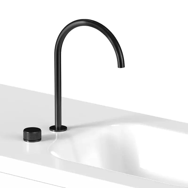 Modern matte black basin faucet brushed bathroom sink tap