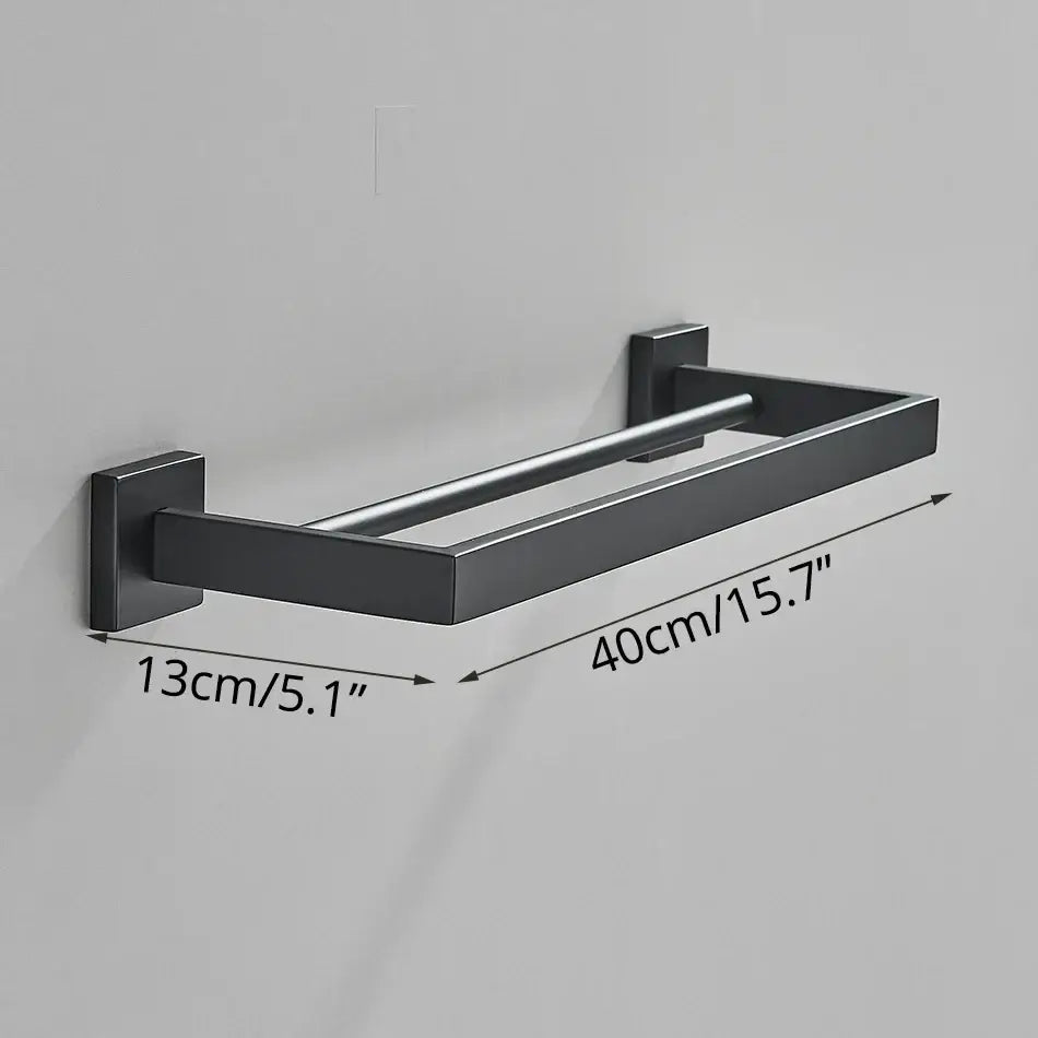 Modern matte black bathroom accessories set – bathroom towel rack