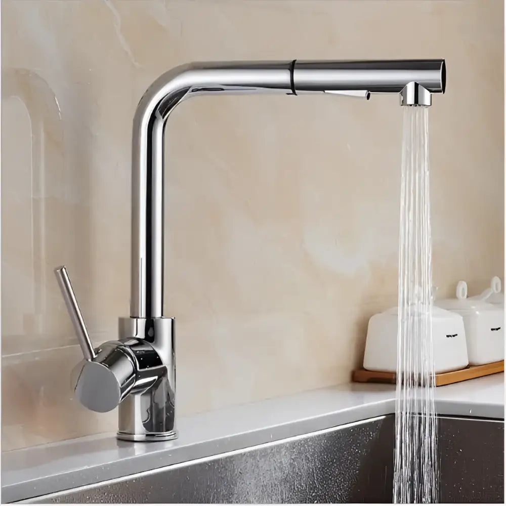 Modern matte black brass brushed nickel kitchen faucet pull out spray