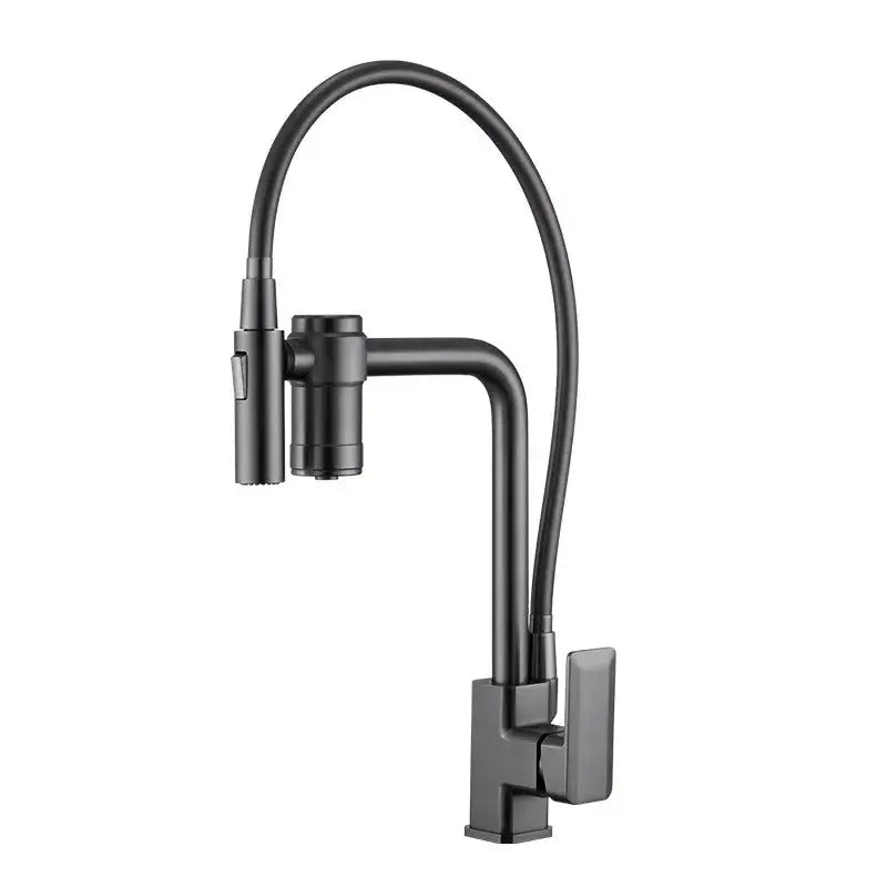 Modern matte black brass flexible 3 way kitchen filter tap mixer