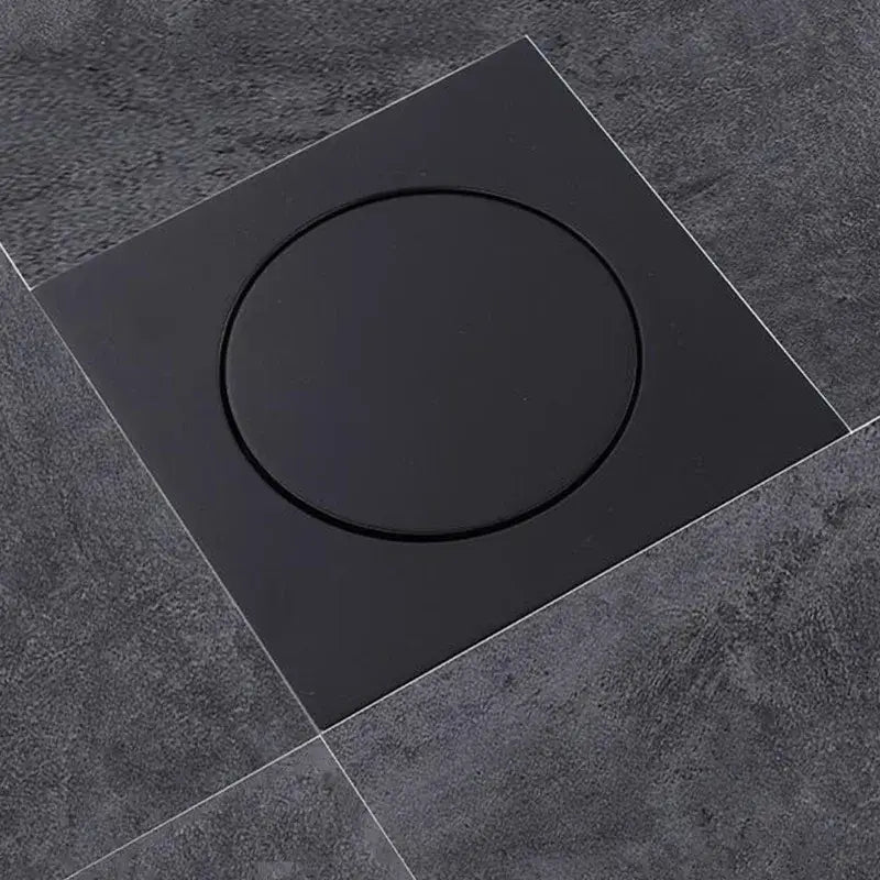 Modern matte black brass shower floor drain bathroom waste square