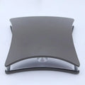 Modern matte black curved desk lamp with glass accent for bedroom