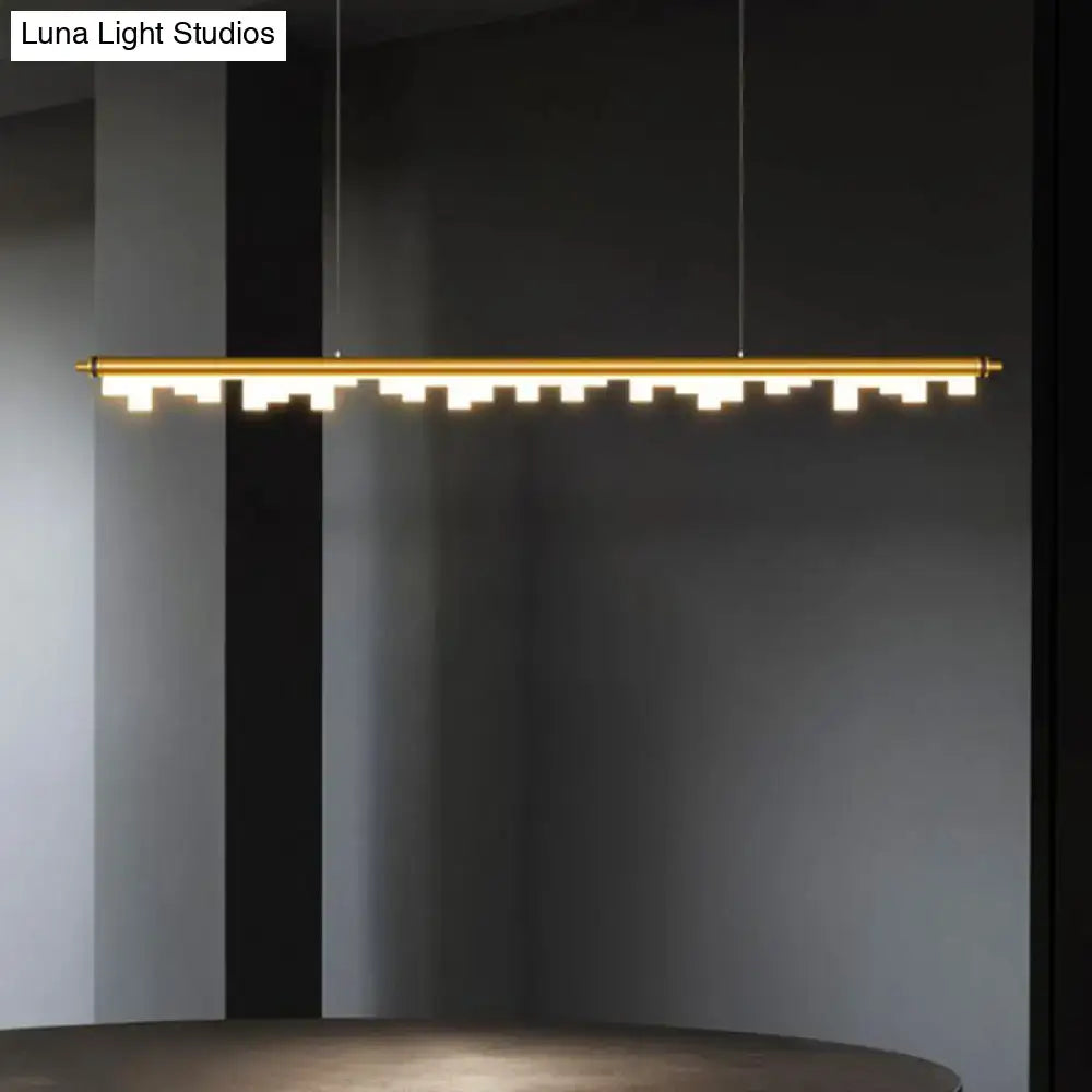 Modern matte black led island light kitchen acrylic shade warm white