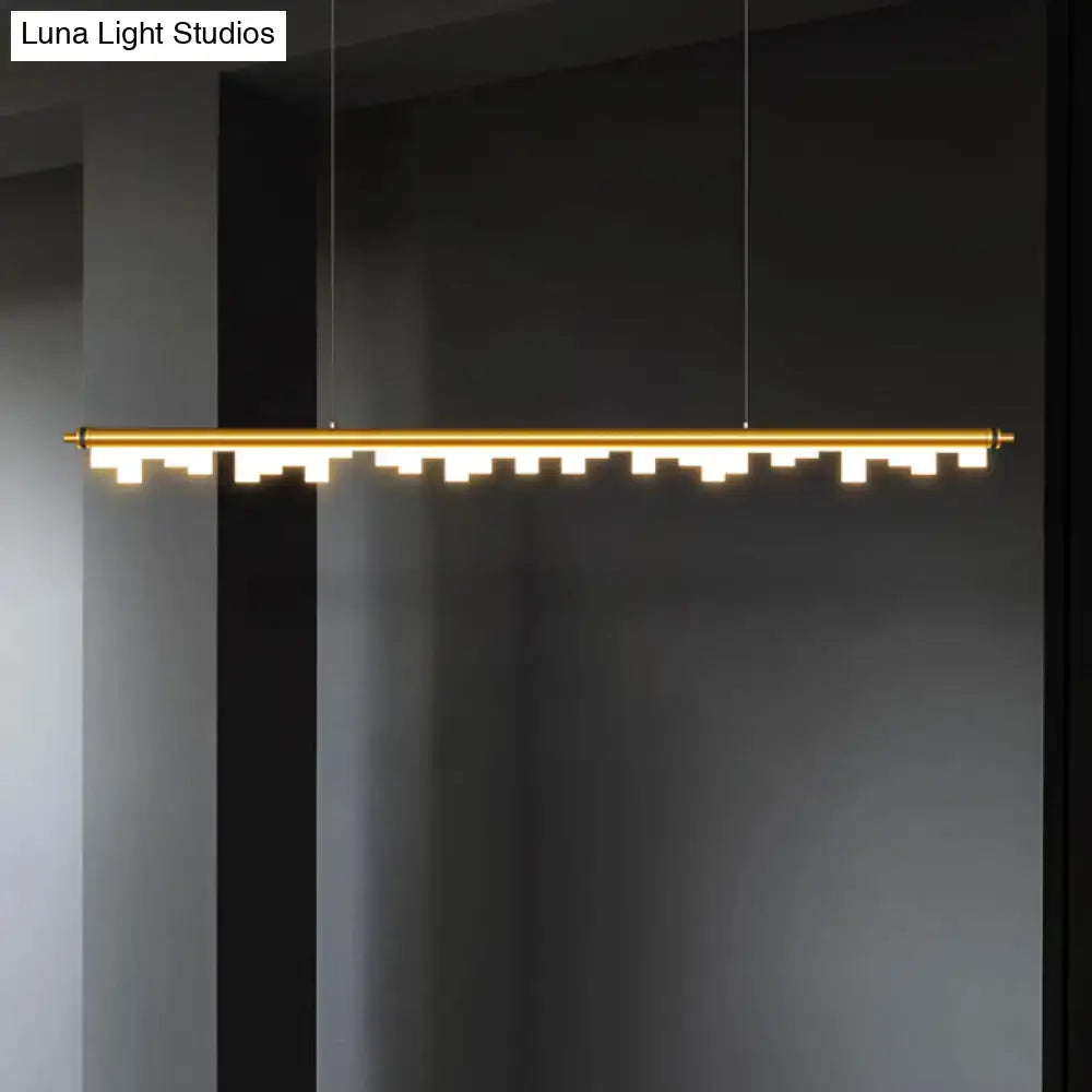 Modern matte black led island light kitchen acrylic shade warm white