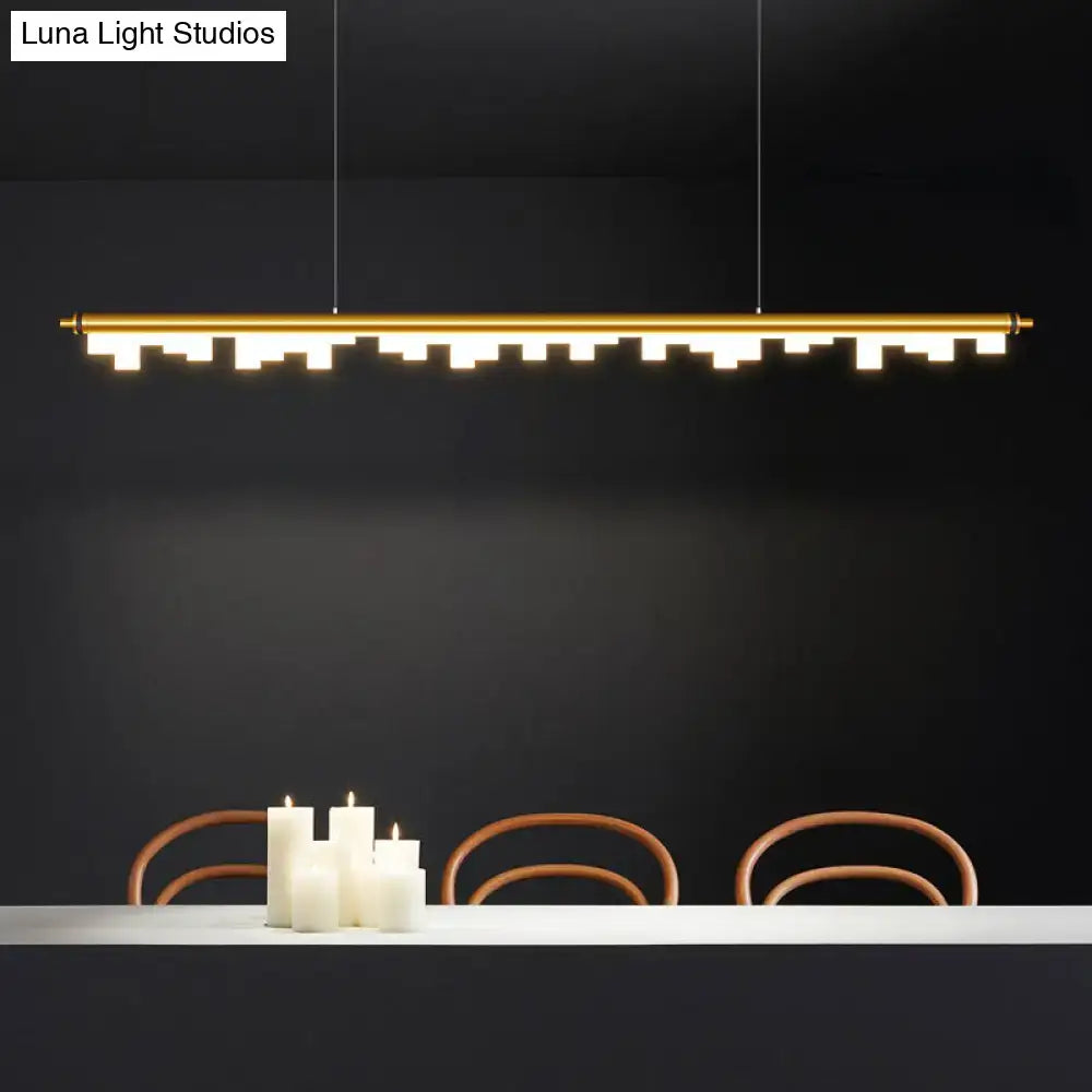 Modern matte black led island light kitchen acrylic shade warm white