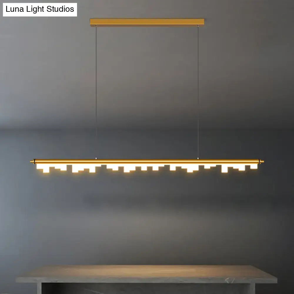 Modern matte black led island light kitchen acrylic shade warm white