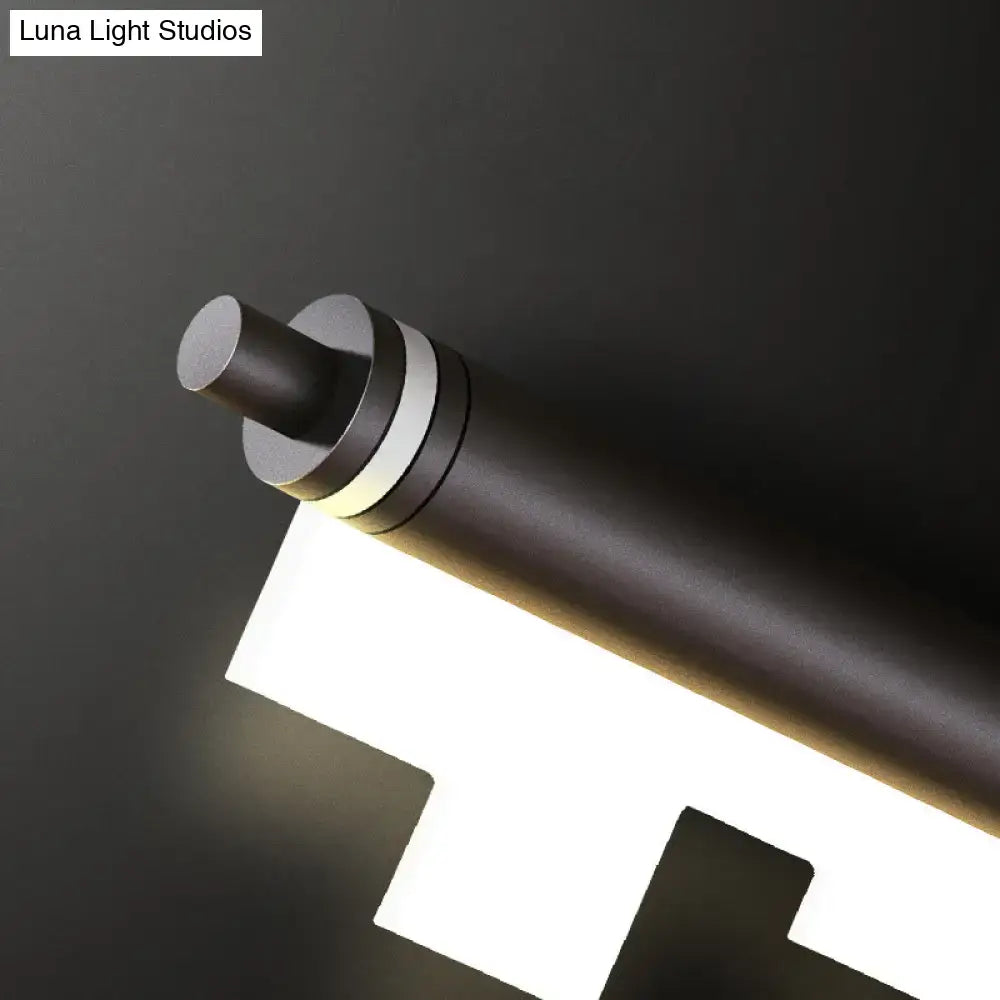 Modern matte black led island light kitchen acrylic shade warm white