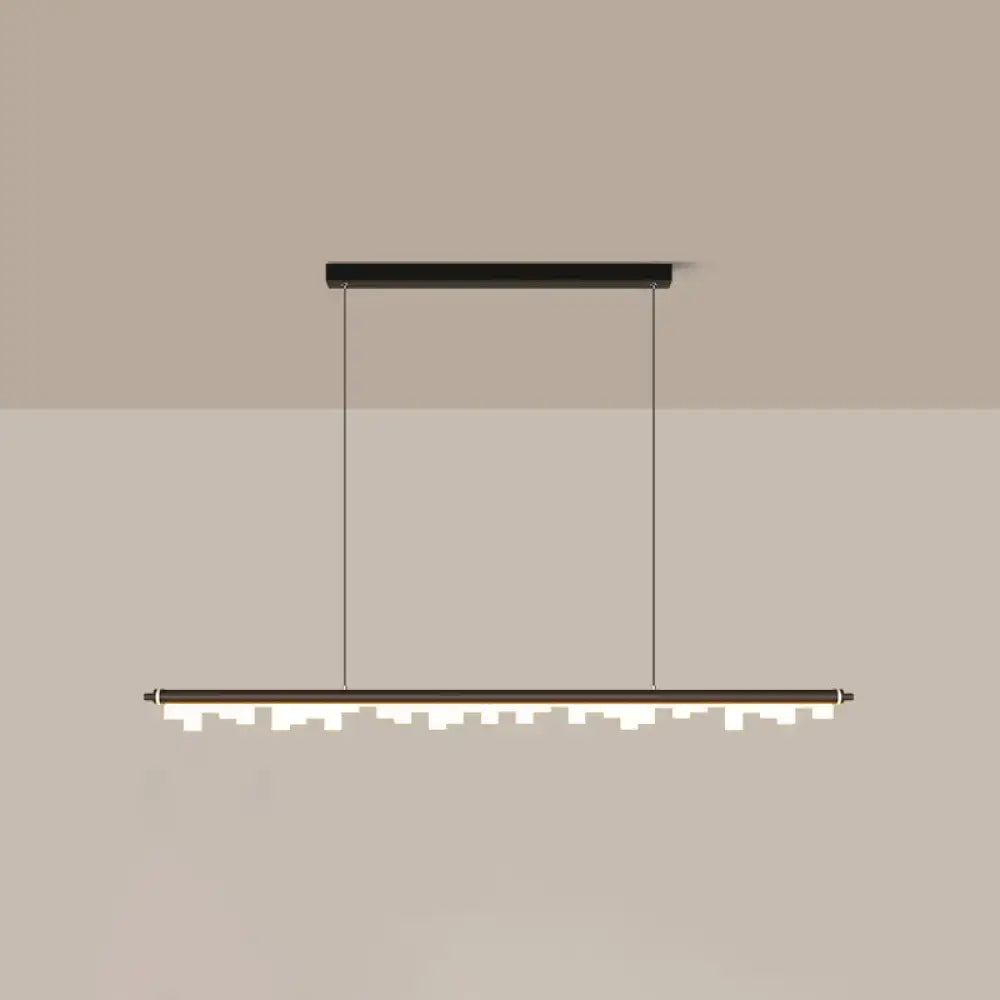 Modern matte black led island light kitchen acrylic shade warm white